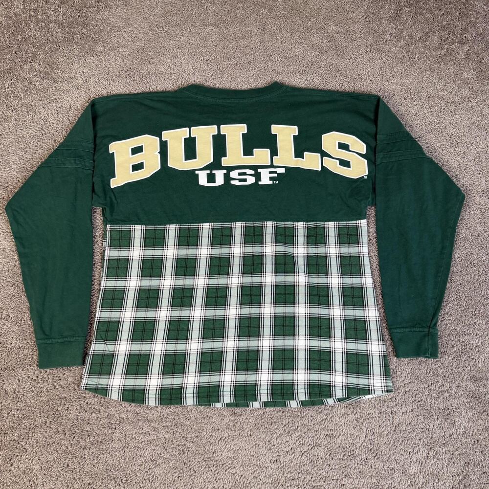 USF Bulls Shirt Womens M Green Boxercraft NCAA Spirit Long Sleeve Team Apparel